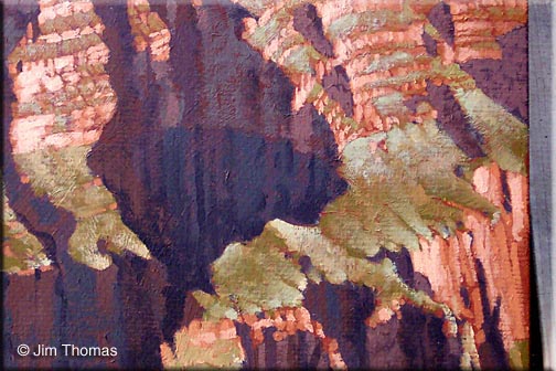 grand canyon painting - close up details