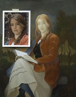 pintura com referência foto, tutorial retrato clássico
