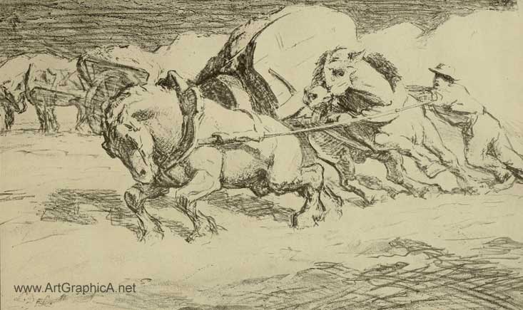 horse art, sand-carts