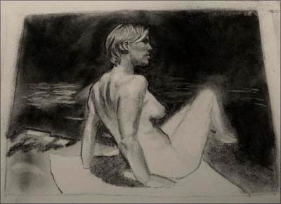 charcoal foreground, art demonstration