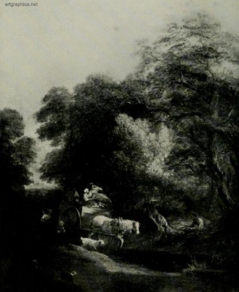 the market cart, gainsborough, trees and art