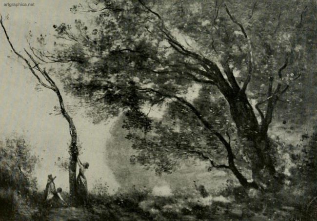 souvenir de la morte fontaine, corot, tree art