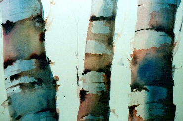 trees in watercolor
