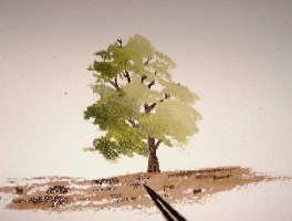 tree painting, watercolors