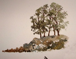 painting a group of trees