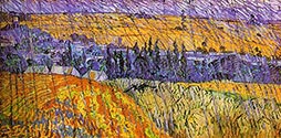 Impressionist painter, Vincent Van Gogh art, giclee canvas, Landscape at Auvers in the Rain, 1890