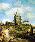 Impressionist painter, Vincent Van Gogh art, giclee canvas, Le Moulin de la Galette, 1886