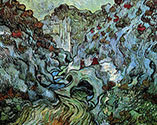 Impressionist painter, Vincent Van Gogh art, giclee canvas, Les Peiroulets Ravine, 1889