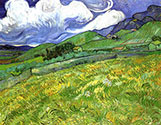 Impressionist painter, Vincent Van Gogh art, giclee canvas, Mountainous Landscape Behind Saint-Paul Hospital