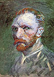 Self-Portrait 1887 Impressionist painter, Vincent Van Gogh art, giclee canvas