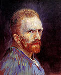 Impressionist painter, Vincent Van Gogh art, giclee canvas, Self-Portrait 1887