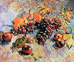 VINCENT VAN GOGH impressionism, impressionist art, Still Life with Apples, Pears, Lemons and Grapes