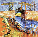 VINCENT VAN GOGH impressionism, impressionist art, The Langlois Bridge at Arles, 1888