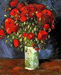 VINCENT VAN GOGH impressionism, impressionist art, Vase with Red Poppies, 1886