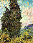 VINCENT VAN GOGH impressionism, impressionist art, Cypresses, 1889