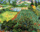 VINCENT VAN GOGH impressionism, impressionist art, Field with Poppies, 1889