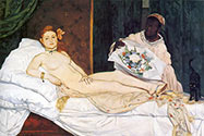 Edouard Manet painting, art canvas, Olympia