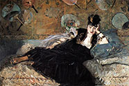 Edouard Manet painting, art canvas, Woman with Fans [Nina de Callias]