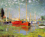 Red Boats at Argenteuil, Claude Monet, impressionist, canvas art