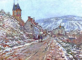 Claude Monet, impressionist, canvas art, Road to Vetheuil in winter