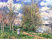 artist, painter ALFRED SISLEY, The Small Meadows in Spring