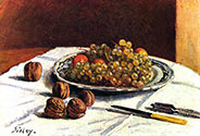 artist, painter ALFRED SISLEY, Grapes and nuts