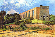 artist, painter ALFRED SISLEY, The Aqueduct at Marly