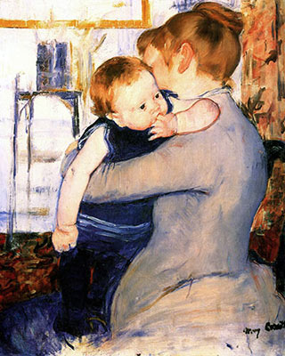 Mother and Baby, fine art canvas reproduction print