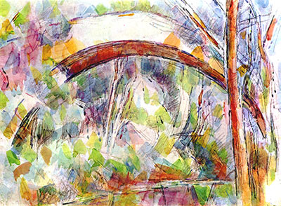 River with the bridge of the three sources, fine art canvas reproduction print