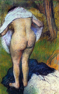 Girl Drying Herself , fine art canvas reproduction print