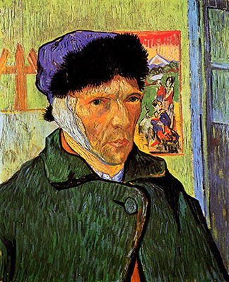 Self-Portrait with Bandaged Ear, 1889, fine art canvas reproduction print