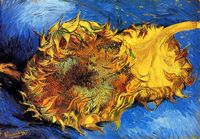 Two Cut Sunflowers, 1887, fine art canvas reproduction print
