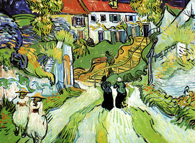 Village Street and Steps in Auvers with Figures, 1890