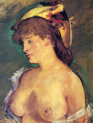 Blonde Woman with Bare Breasts