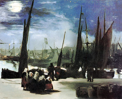 Moolight in Boulogne, fine art canvas reproduction print