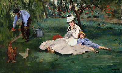 The Monet Family in their garden at Argenteuil