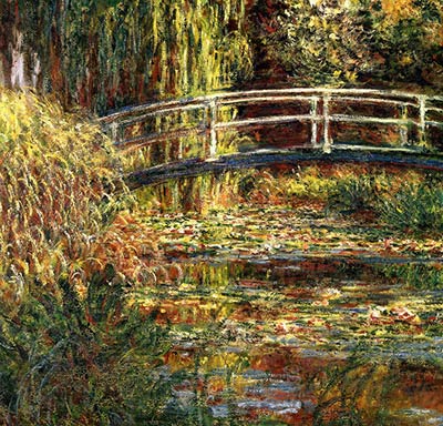 Japanese Bridge over Lily Pond