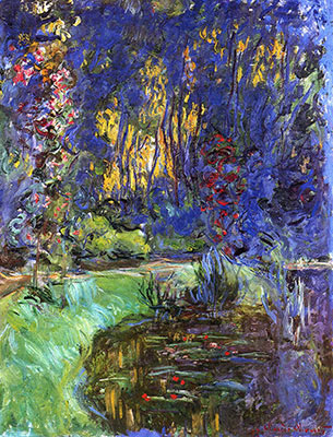 The garden in Giverny, fine art canvas reproduction print