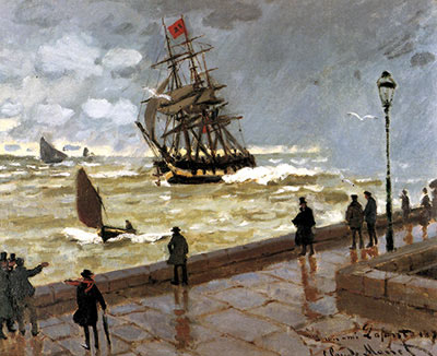 The Jetty of le Havre in bad weather