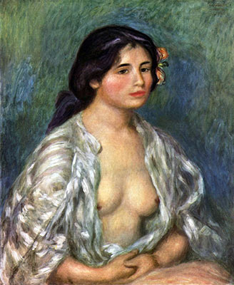 Gabrielle with Open Blouse, fine art canvas reproduction print