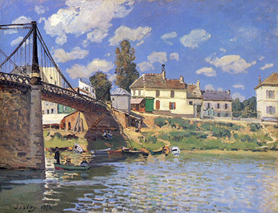 Bridge at Villeneuve-la-Garenne, fine art canvas reproduction print
