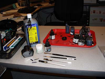 pen and ink tools, inking