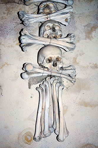 Hanging Skulls, sedlec ossuary, bone church, chapel photograph