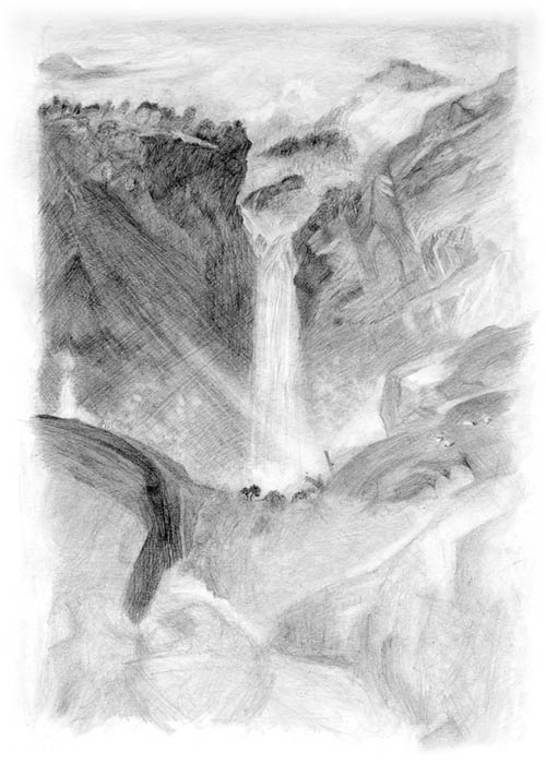 خطوه بخطوه ..... الرسم بالرصاص Free-art-lesson-landscape2