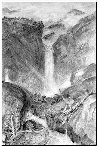 landscape graphite pencil demo, free art tutorial