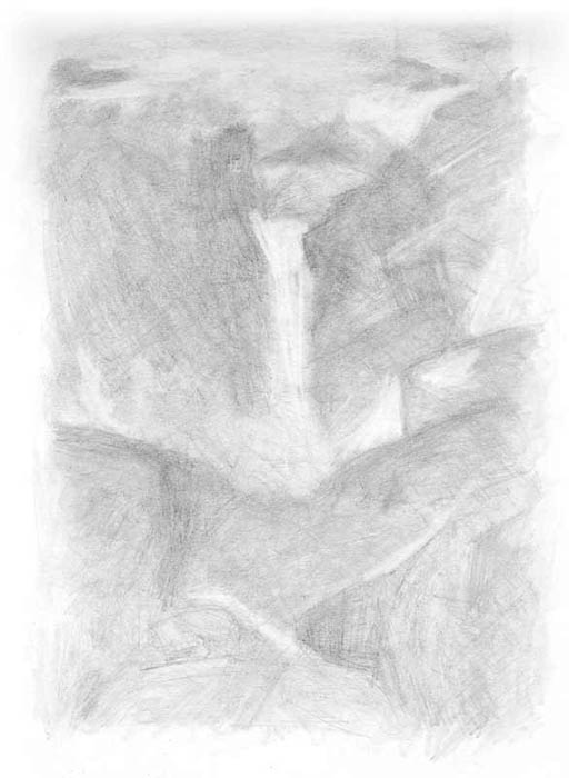 خطوه بخطوه ..... الرسم بالرصاص Waterfall-art-tutorial2