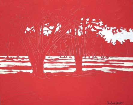 landscape on red ground