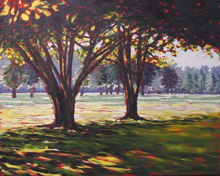 foreground density, viridian, painting tree trunks, oil painting lesson