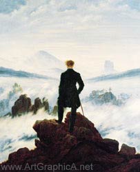 caspar david friedrich, wanderer above a sea of fog
