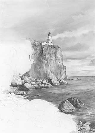 lighthouse and cliff art demo